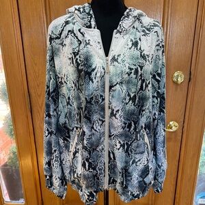 Chico's Stylish Women's Snake Print Bomber Jacket